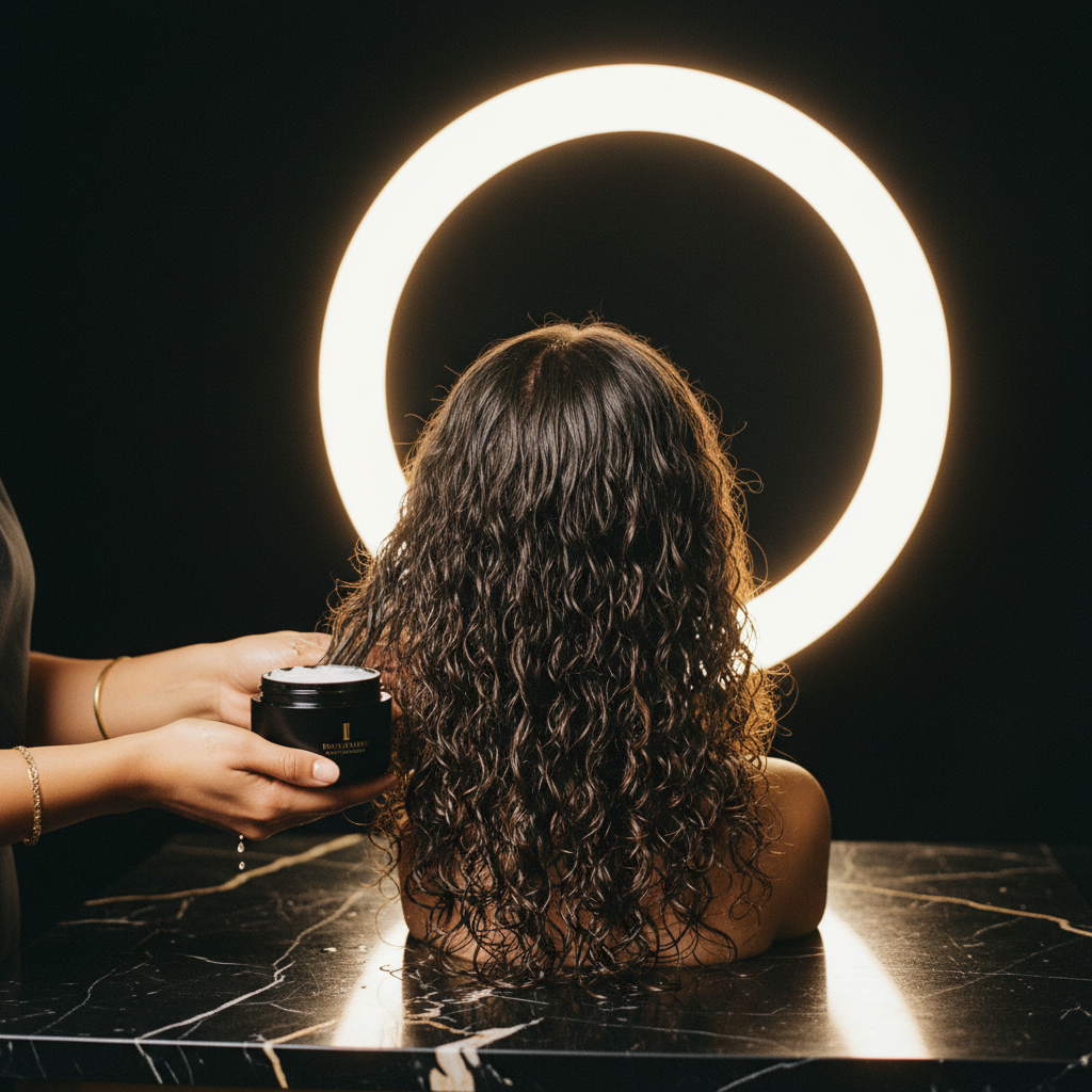Close-up of damp hair strands illustrating the process of treating hygral fatigue and cuticle swelling.