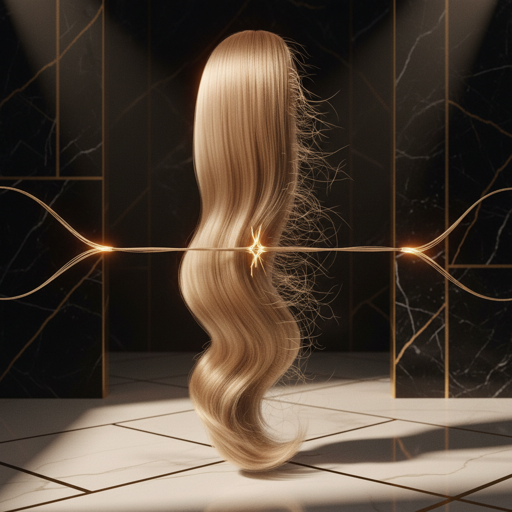 A close-up view of hair fibres illustrating Understanding Hair Breakage and Tensile Strength