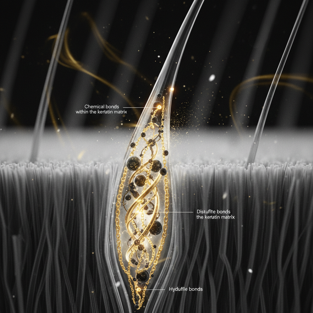 Chemical bonds within the keratin matrix in the context of Understanding Hair Keratin Structure