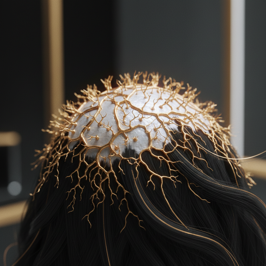 Close up of scalp hair follicles illustrating inflammation relevant to understanding Lichen Planopilaris