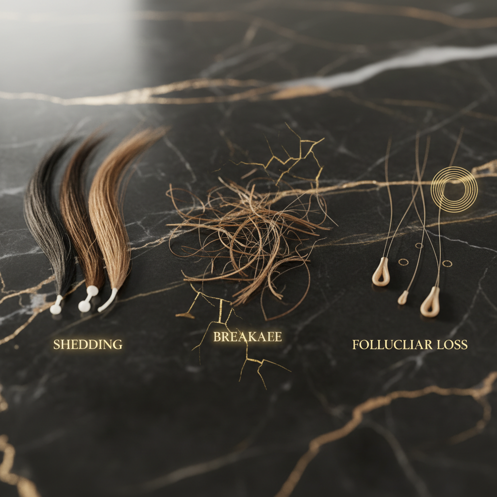 Differentiating shedding, breakage, and follicular loss in the context of Vitamin D Deficiency Hair Loss