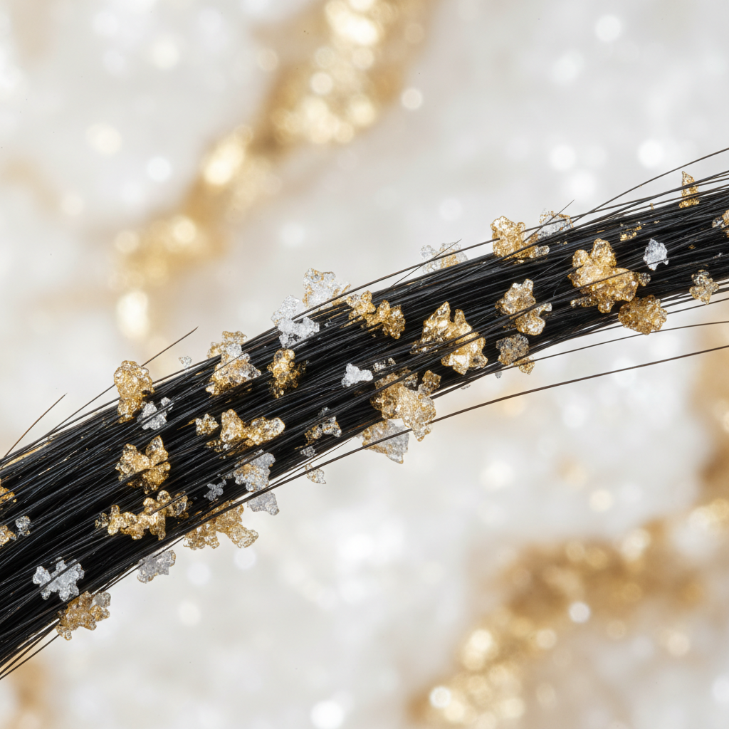 How mineral build-up damages the hair fibre in the context of Washing Hair in Hard Water